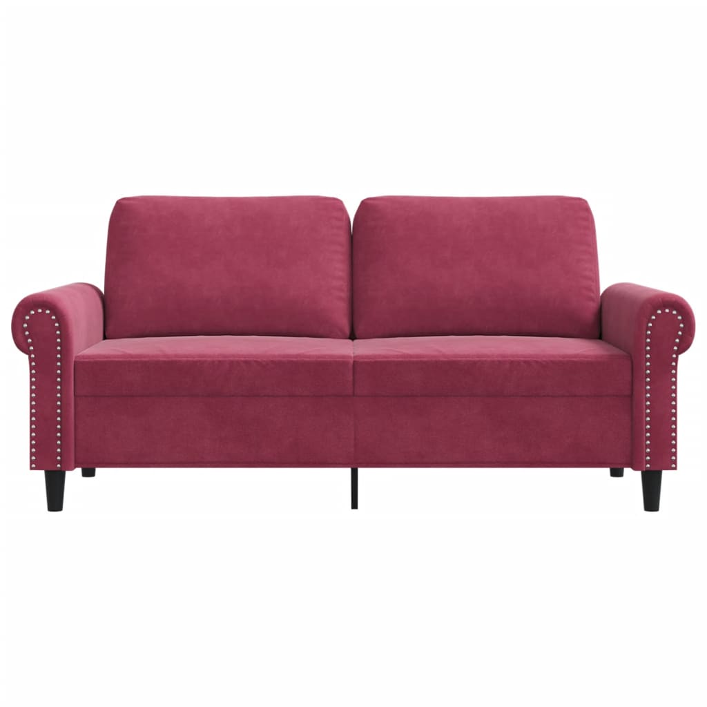 2-Sitzer-Sofa Weinrot 140 cm Samt