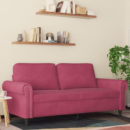 2-Sitzer-Sofa Weinrot 140 cm Samt