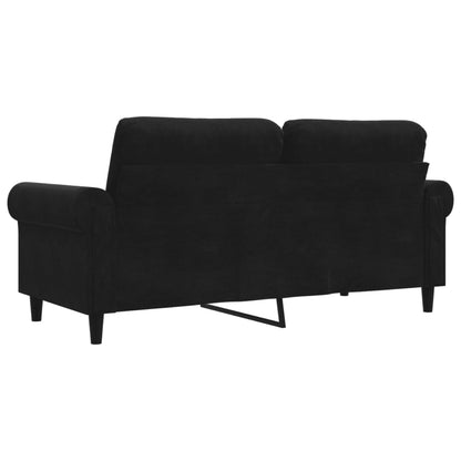 2-Sitzer-Sofa Schwarz 140 cm Samt