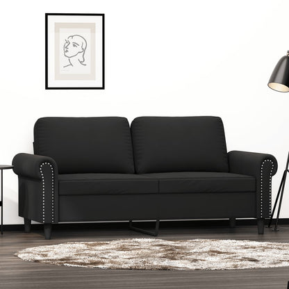 2-Sitzer-Sofa Schwarz 140 cm Samt