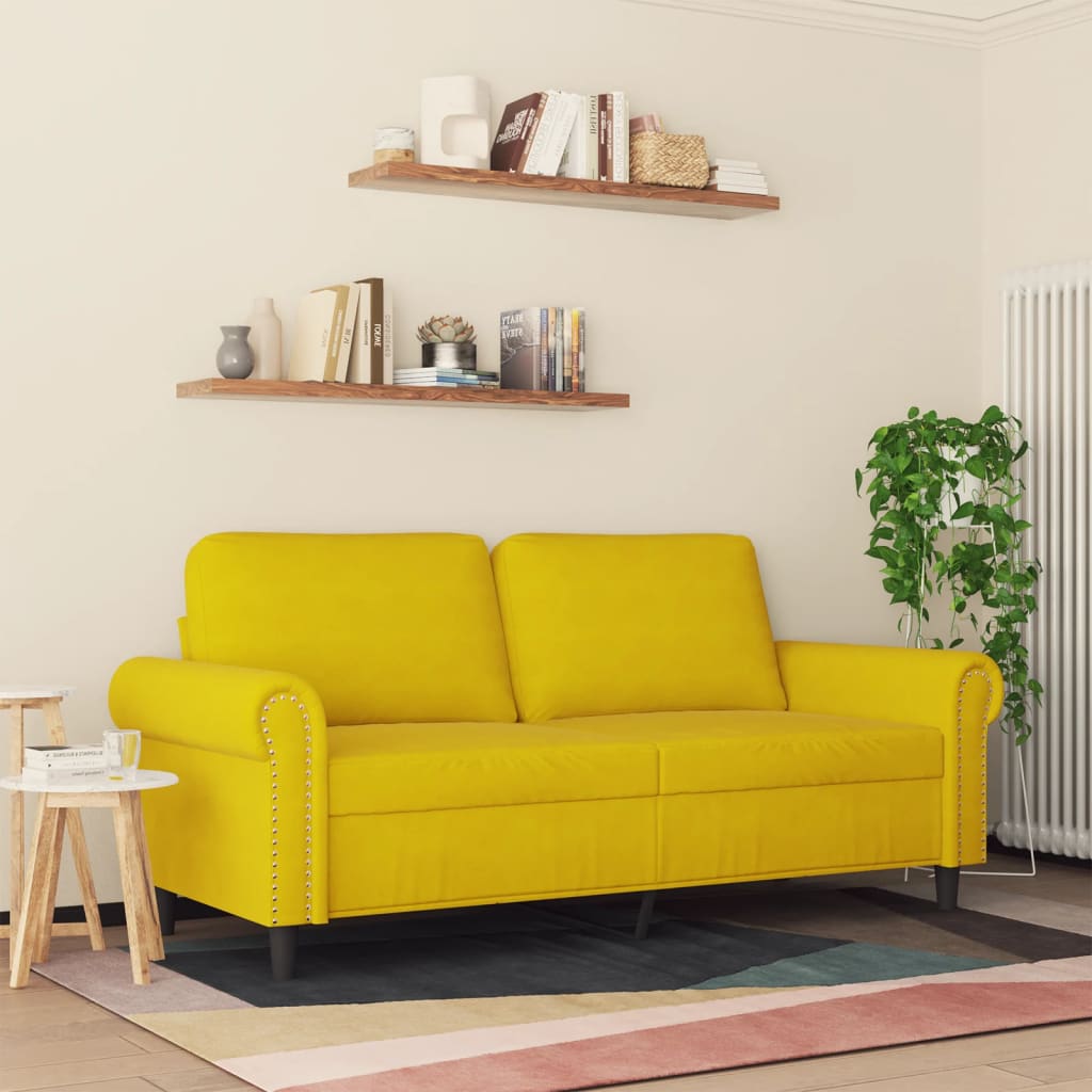 2-Sitzer-Sofa Gelb 140 cm Samt