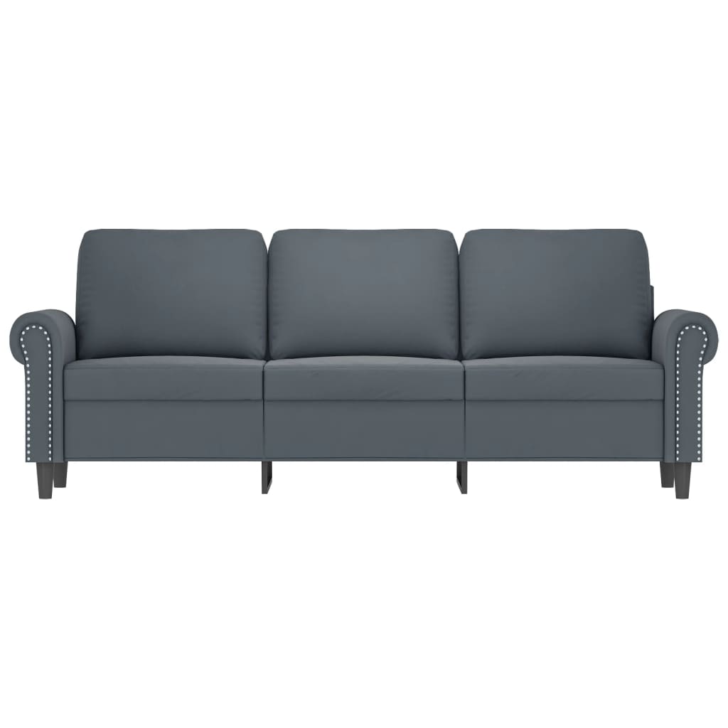 3-Sitzer-Sofa Dunkelgrau 180 cm Samt