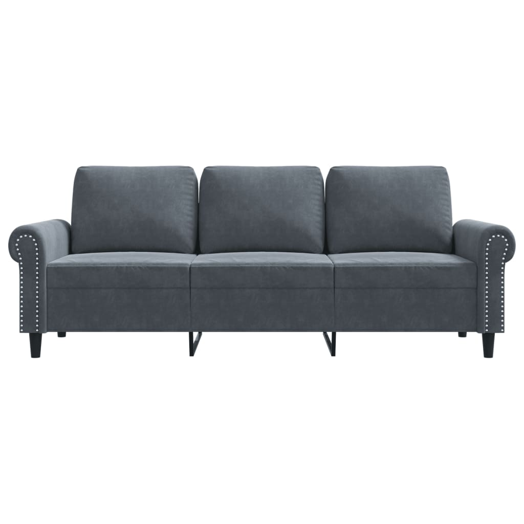 3-Sitzer-Sofa Dunkelgrau 180 cm Samt