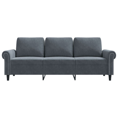 3-Sitzer-Sofa Dunkelgrau 180 cm Samt