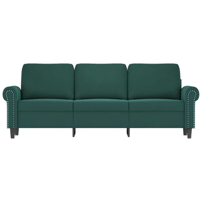 3-seater sofa dark green 180 cm velvet