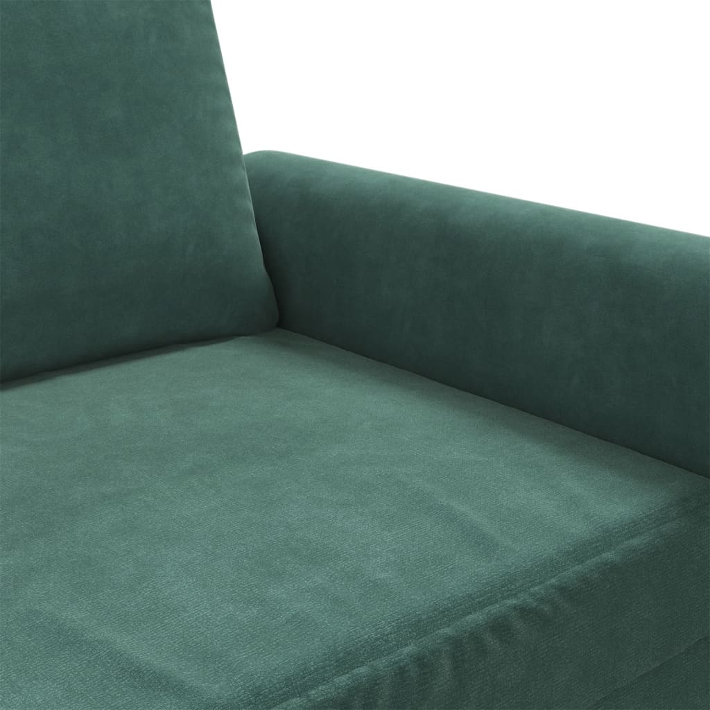 3-seater sofa dark green 180 cm velvet