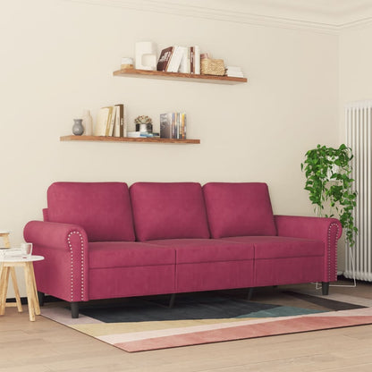 3-Sitzer-Sofa Weinrot 180 cm Samt