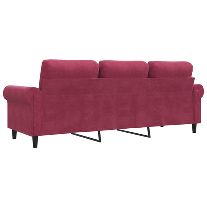 3-Sitzer-Sofa Weinrot 180 cm Samt