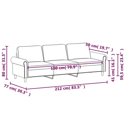 3-Sitzer-Sofa Weinrot 180 cm Samt