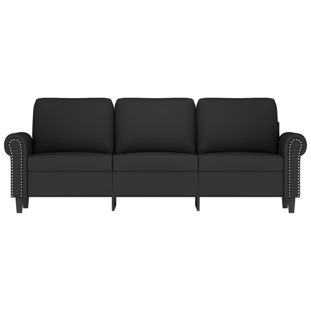 3-seater sofa black 180 cm velvet