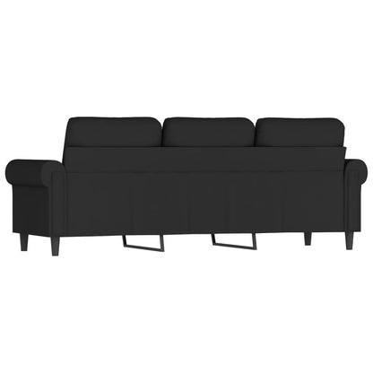 3-seater sofa black 180 cm velvet