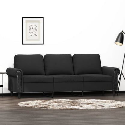 3-seater sofa black 180 cm velvet