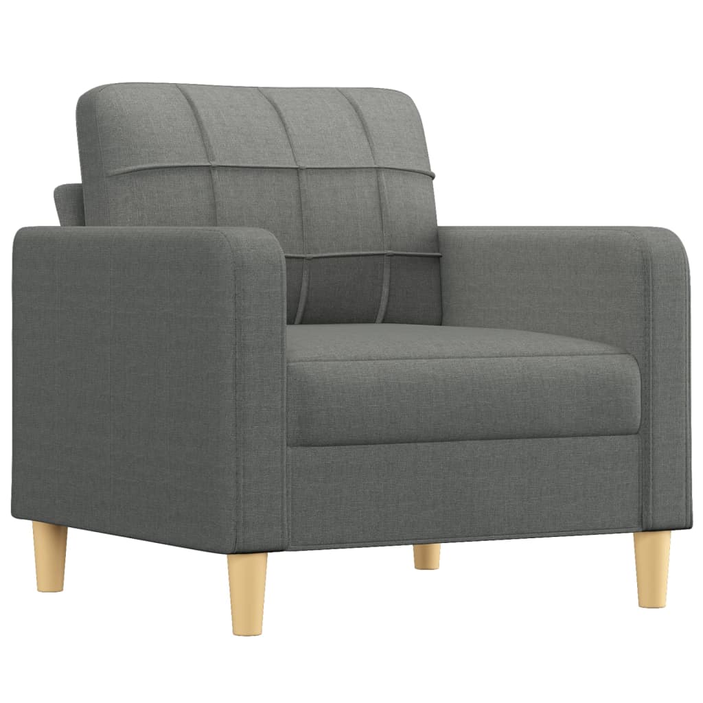 Sofa armchair dark grey 60 cm fabric