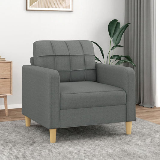 Sofa armchair dark grey 60 cm fabric