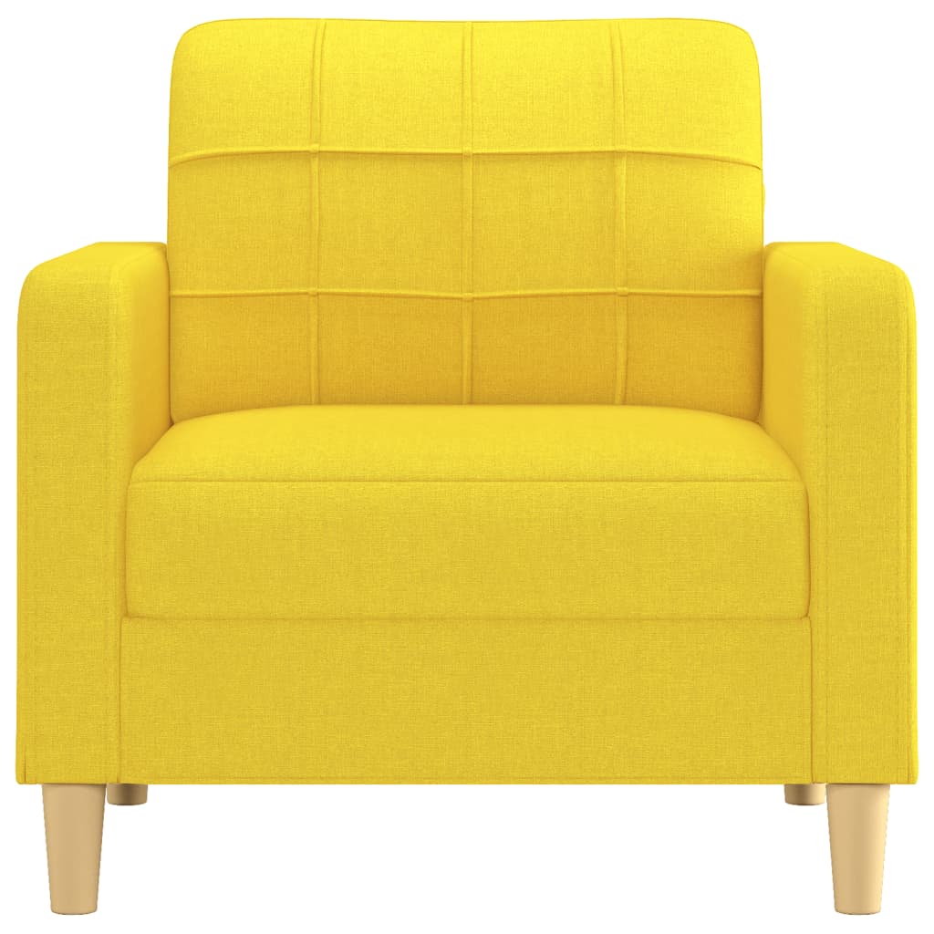 Sofa armchair light yellow 60 cm fabric