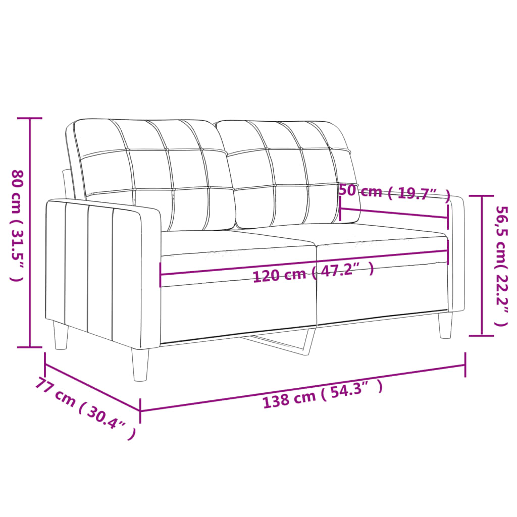 2-Sitzer-Sofa Hellgelb 120 cm Stoff