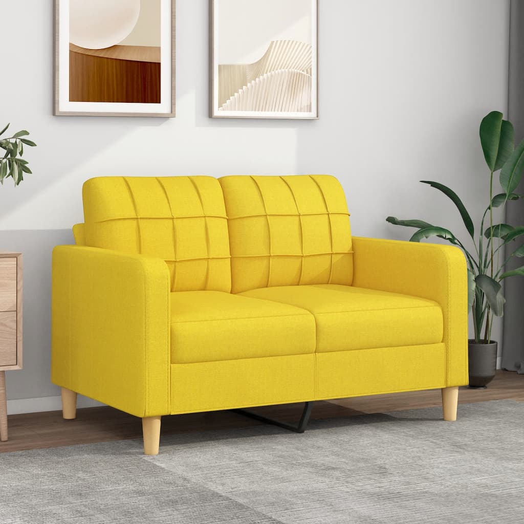 2-Sitzer-Sofa Hellgelb 120 cm Stoff