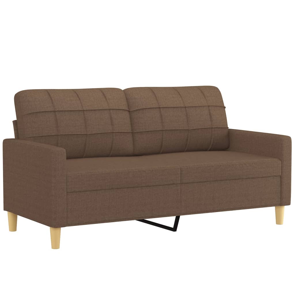 2-seater sofa brown 140 cm fabric