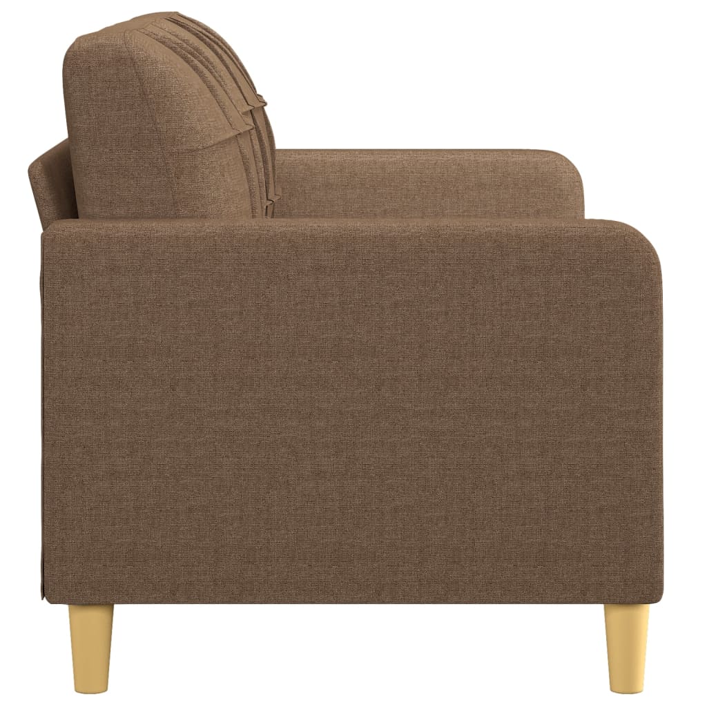 2-seater sofa brown 140 cm fabric