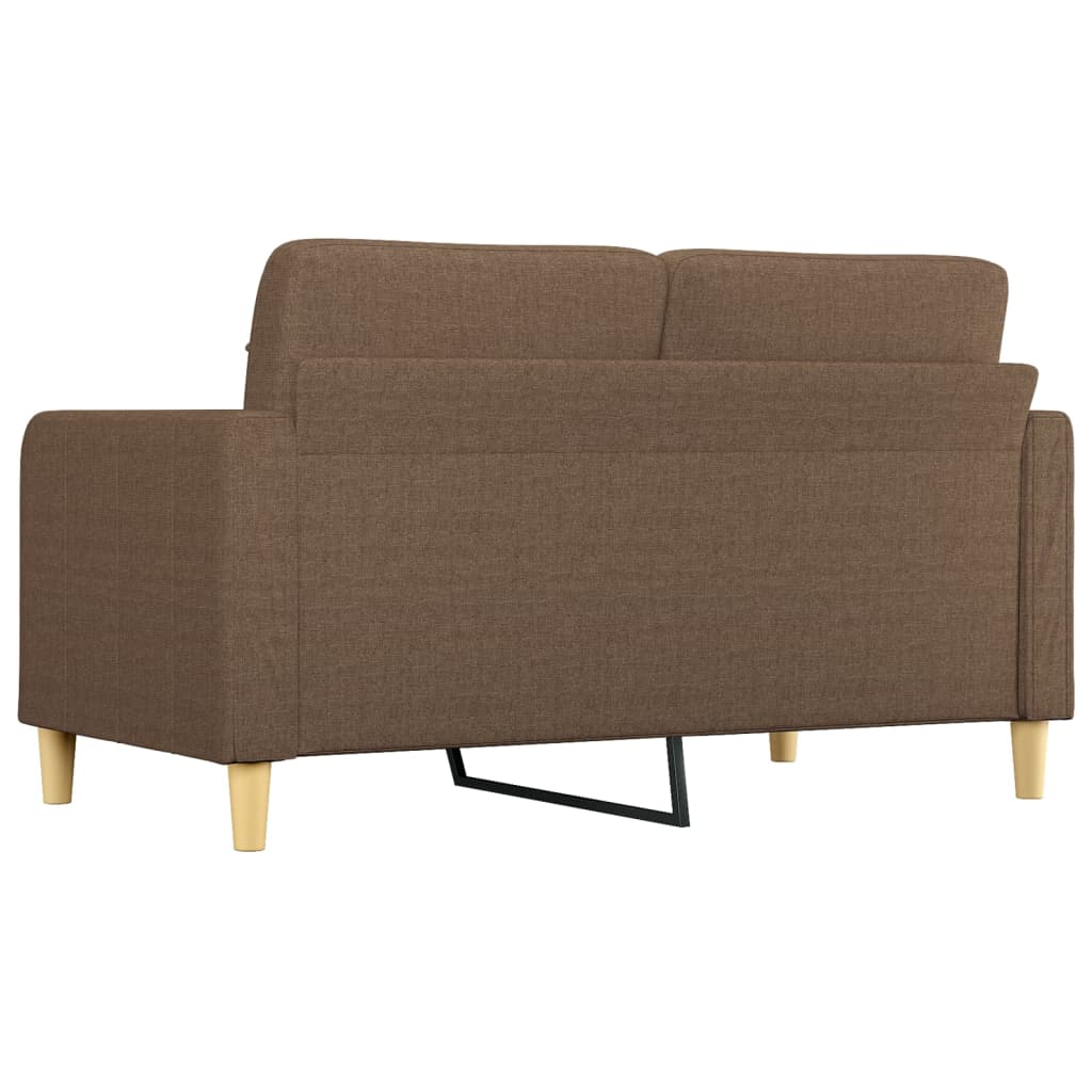 2-seater sofa brown 140 cm fabric