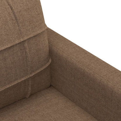 2-seater sofa brown 140 cm fabric