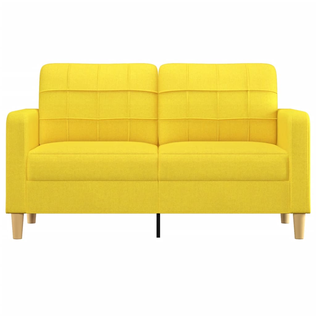 2-seater sofa light yellow 140 cm fabric