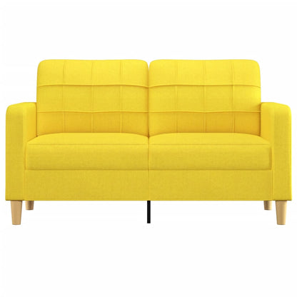 2-seater sofa light yellow 140 cm fabric