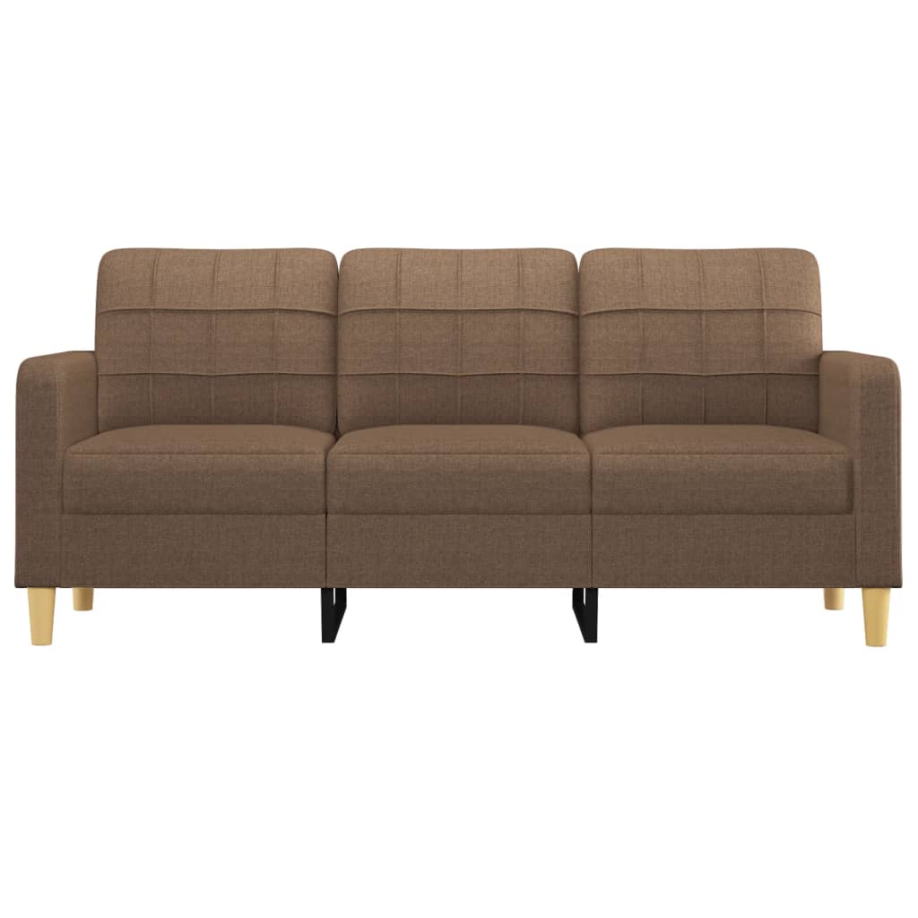 3-seater sofa brown 180 cm fabric