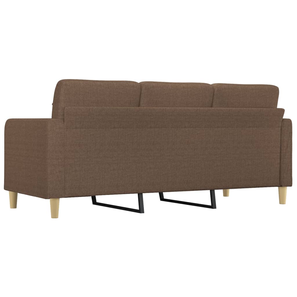 3-seater sofa brown 180 cm fabric