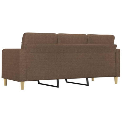 3-seater sofa brown 180 cm fabric