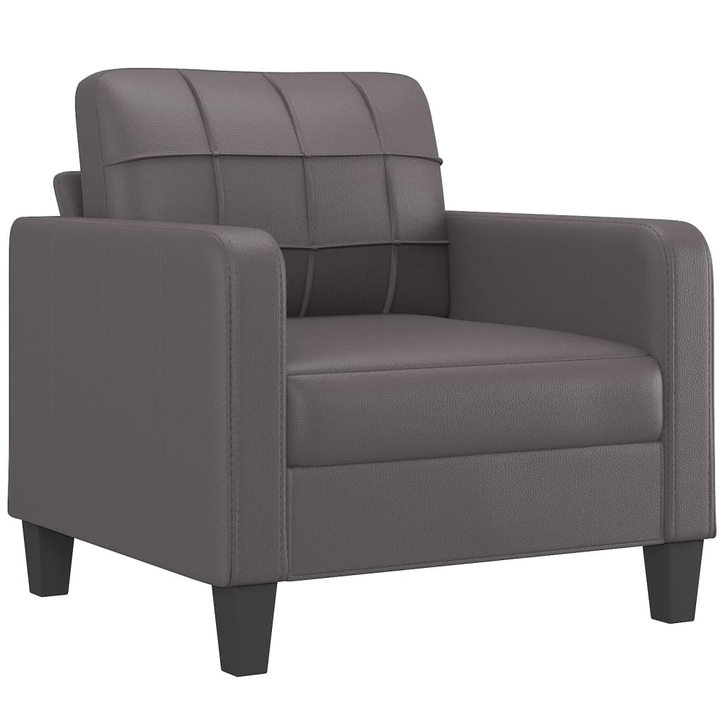 Armchair grey 60 cm artificial leather