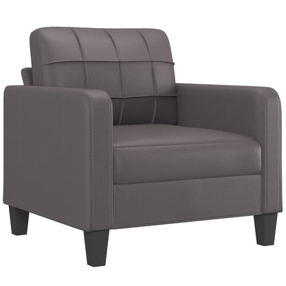 Armchair grey 60 cm artificial leather