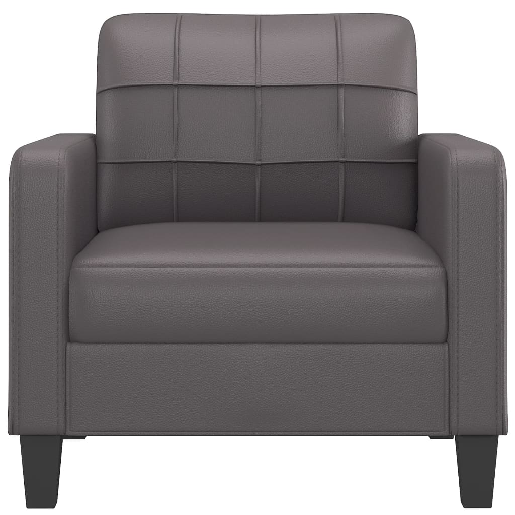 Armchair grey 60 cm artificial leather