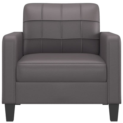 Armchair grey 60 cm artificial leather