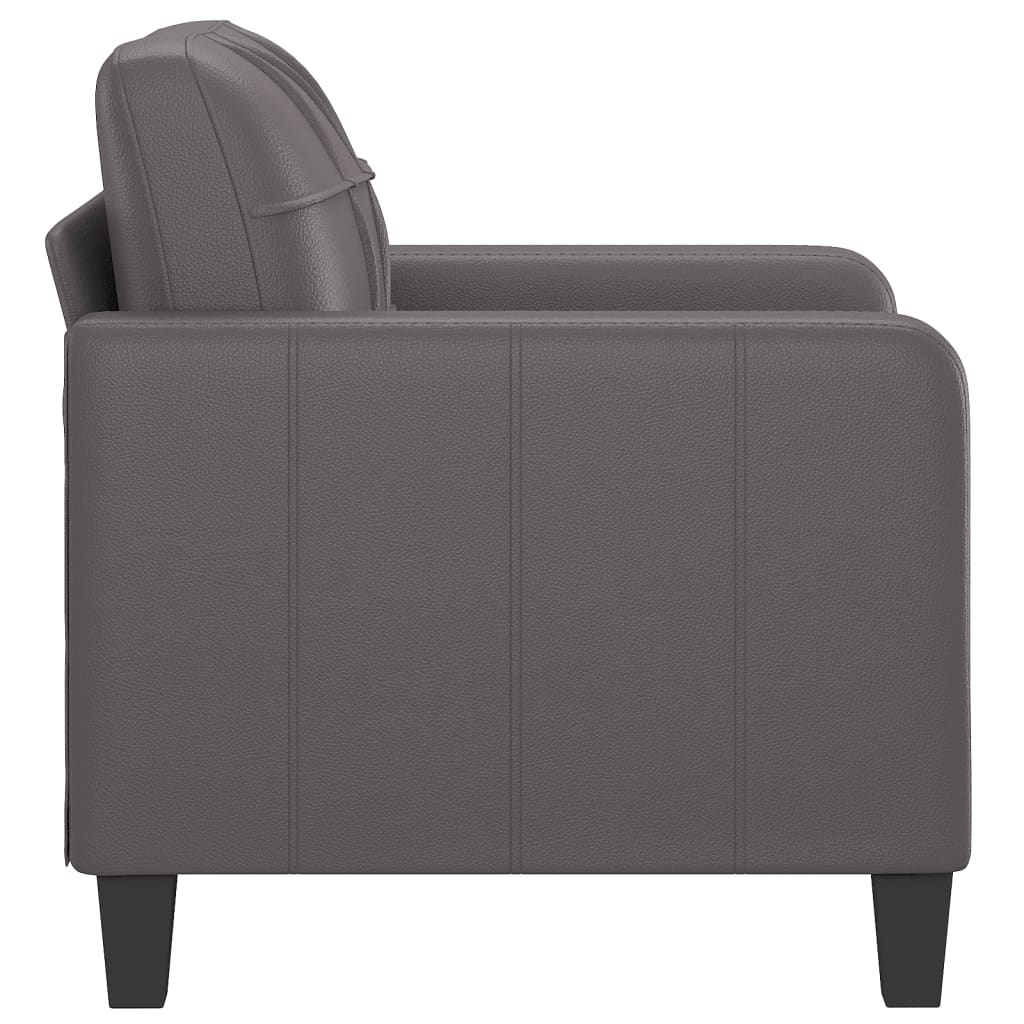 Armchair grey 60 cm artificial leather