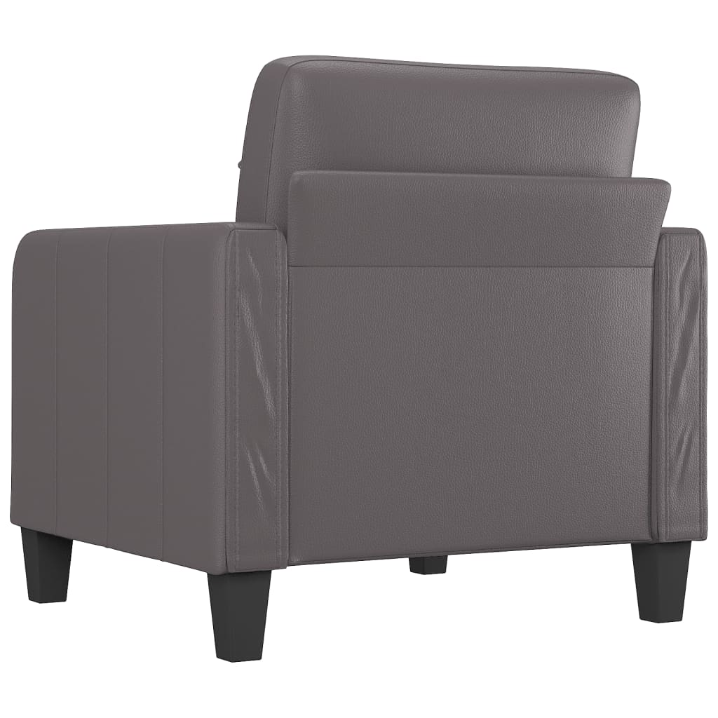 Armchair grey 60 cm artificial leather