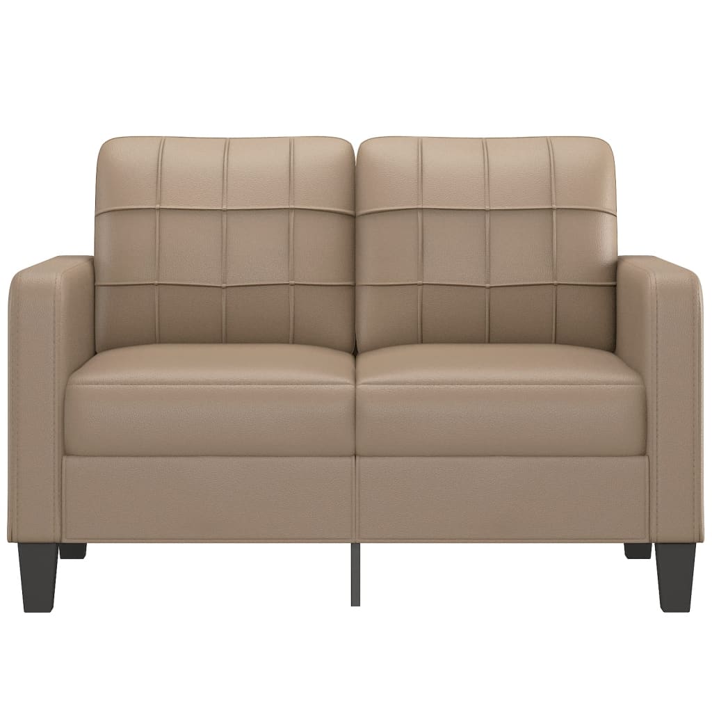 2-seater sofa cappuccino brown 120 cm artificial leather