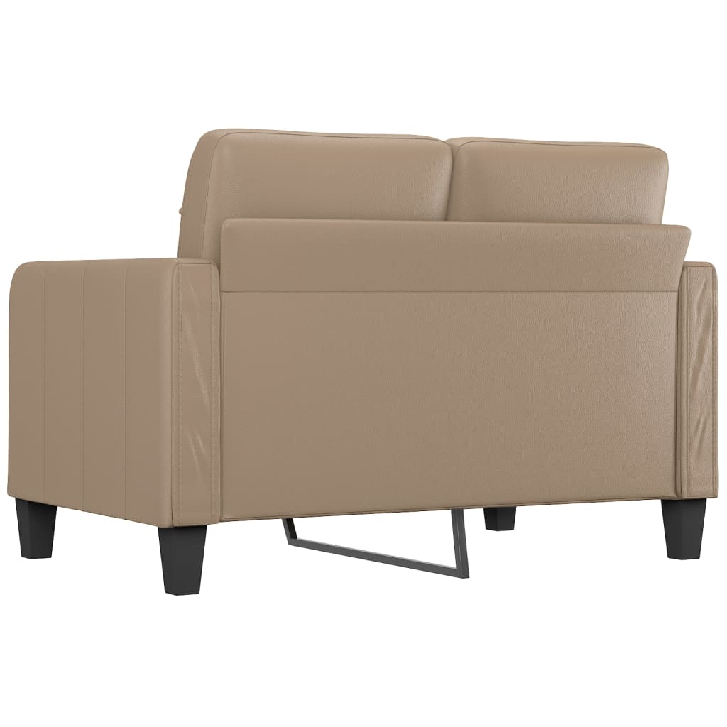 2-seater sofa cappuccino brown 120 cm artificial leather