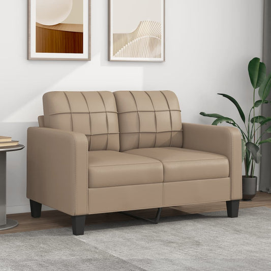 2-seater sofa cappuccino brown 120 cm artificial leather