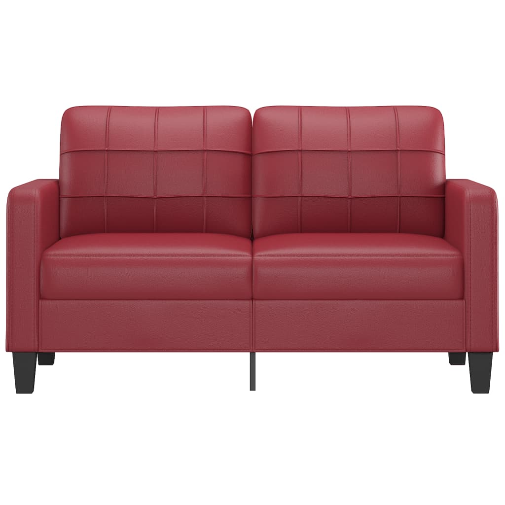 2-Sitzer-Sofa Weinrot 140 cm Kunstleder