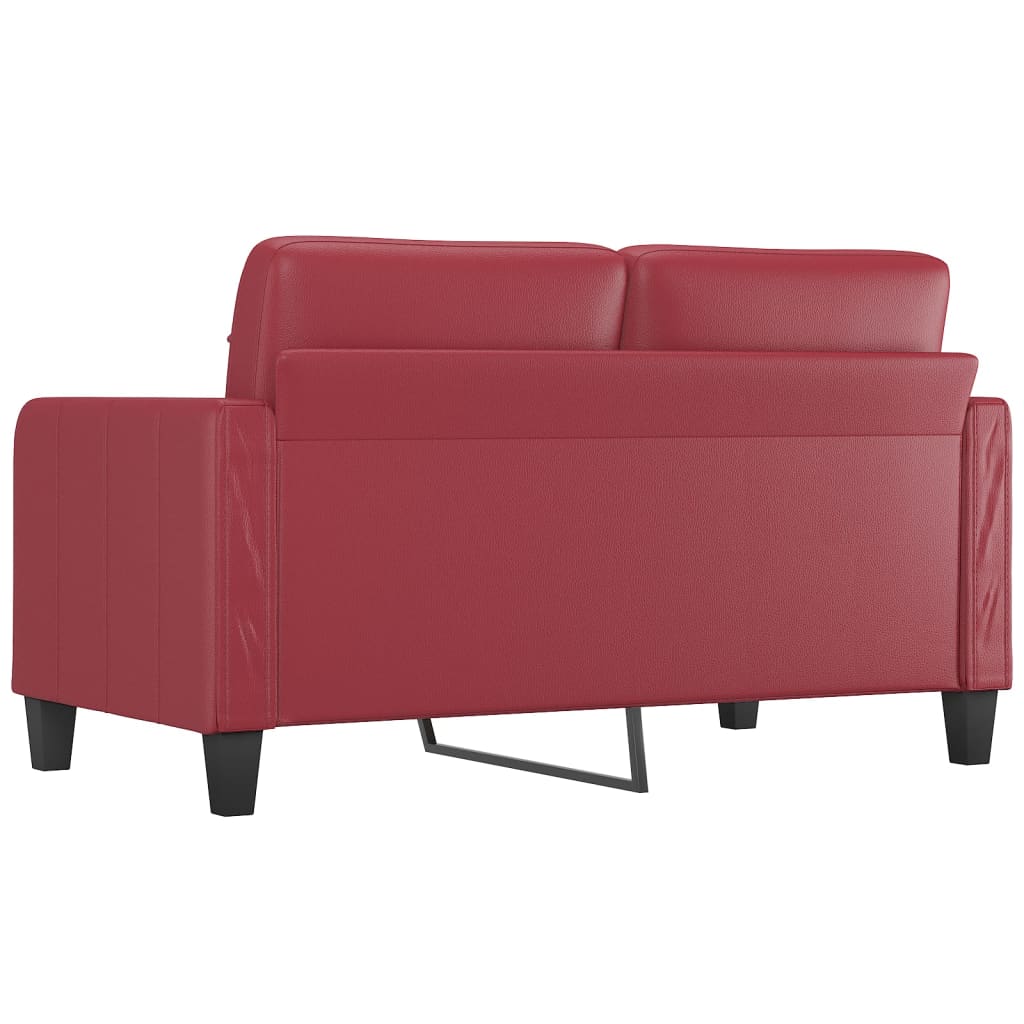 2-Sitzer-Sofa Weinrot 140 cm Kunstleder