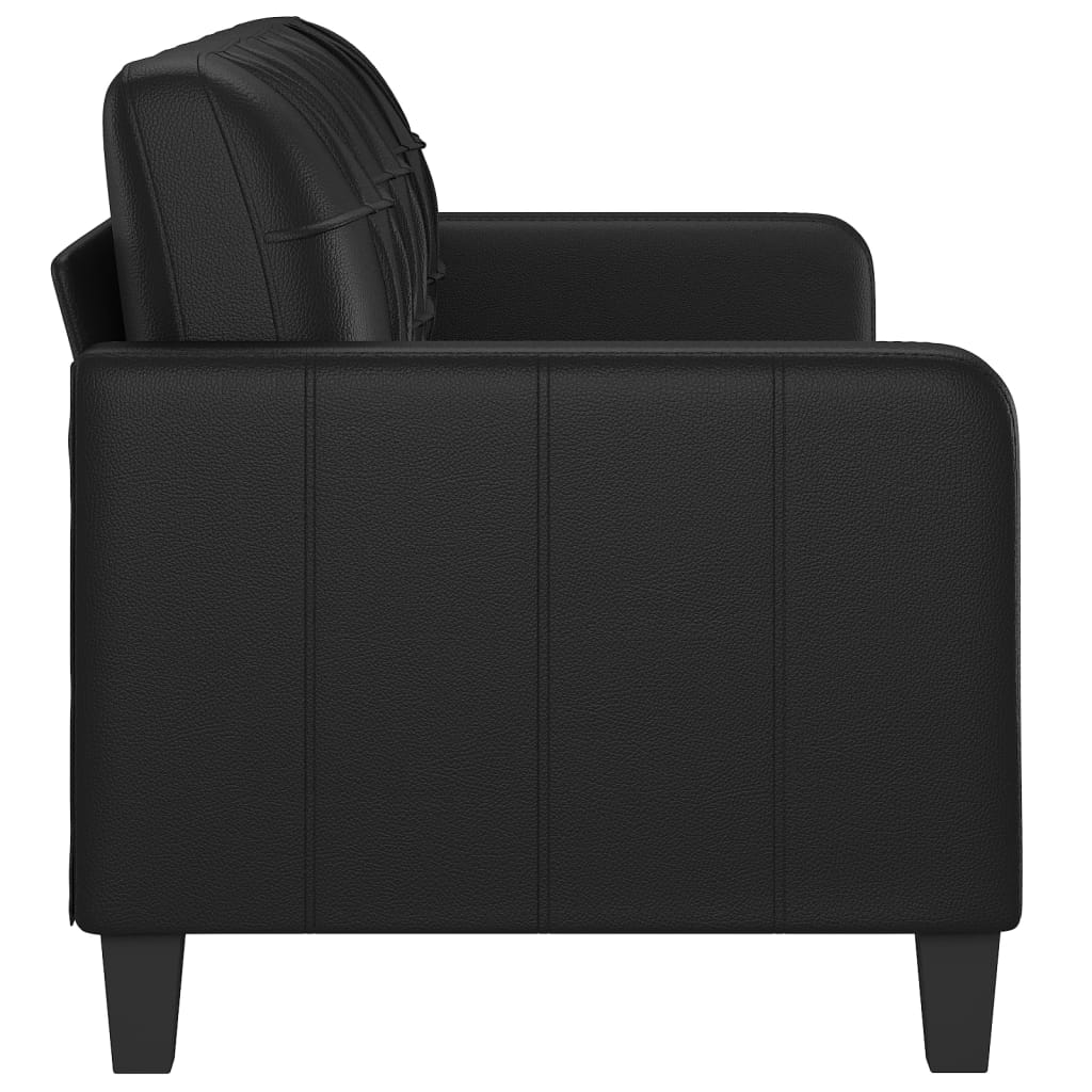 3-seater sofa black 180 cm imitation leather