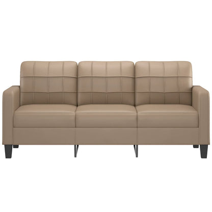 3-seater sofa cappuccino brown 180 cm artificial leather