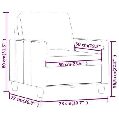 Sessel Cappuccino-Braun 60 cm Kunstleder