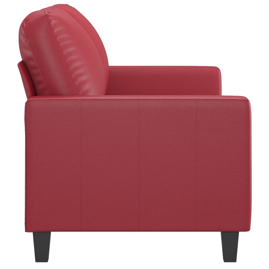 2-Sitzer-Sofa Weinrot 120 cm Kunstleder