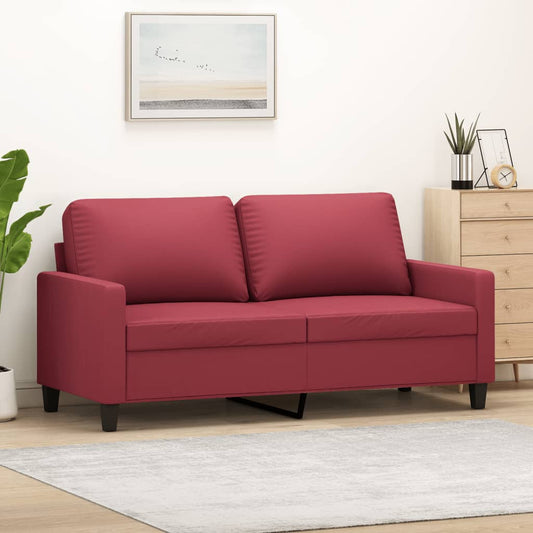 2-Sitzer-Sofa Weinrot 140 cm Kunstleder