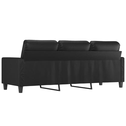 3-Sitzer-Sofa Schwarz 180 cm Kunstleder