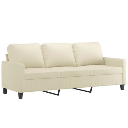 3-Sitzer-Sofa Creme 180 cm Kunstleder