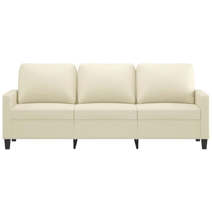 3-Sitzer-Sofa Creme 180 cm Kunstleder