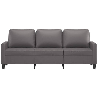 3-Sitzer-Sofa Grau 180 cm Kunstleder